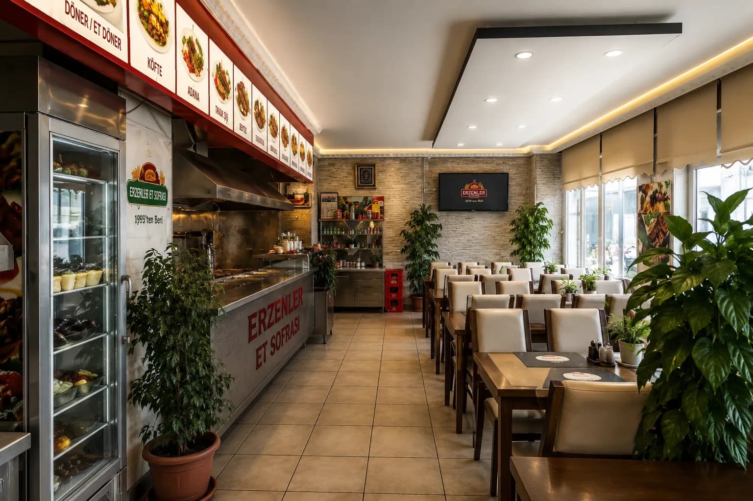 Erzenler Et Sofrası restoran iç mekanı